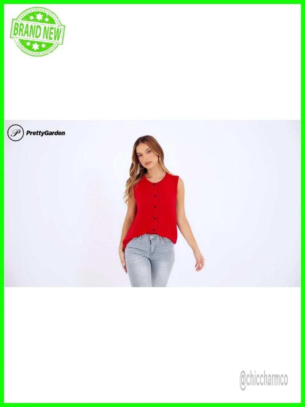 Lightweight Sleeveless Button Up Knit Vest Top for Women